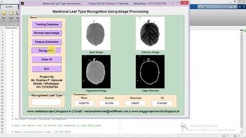 Medicinal Leaf Recognition Using Image Processing Full Matlab Project Code
