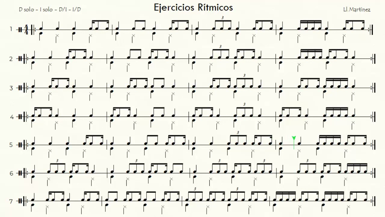 Ejercicio de lectura rítmica -  9 A - SINCOPAS ,TRESILLOS Y SEMICORCHEAS