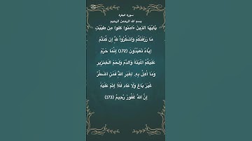 سورة البقرة مكتوبة من الاية 172 الي 173 #quran #فارس_عباد #foryou #مصر  #fyp #الجزائر #العراق