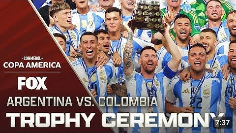 2024 Copa America  Final: Argentina`s trophy ceremony following 1-0 victory over Colombia