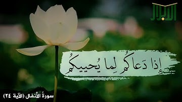آياتٌ مختارةٌ مِنَ الذكرِ الحكيم.سُورَةُ الأنفال(الآية ٢٤)  #أهل_القرآن_الأبرار