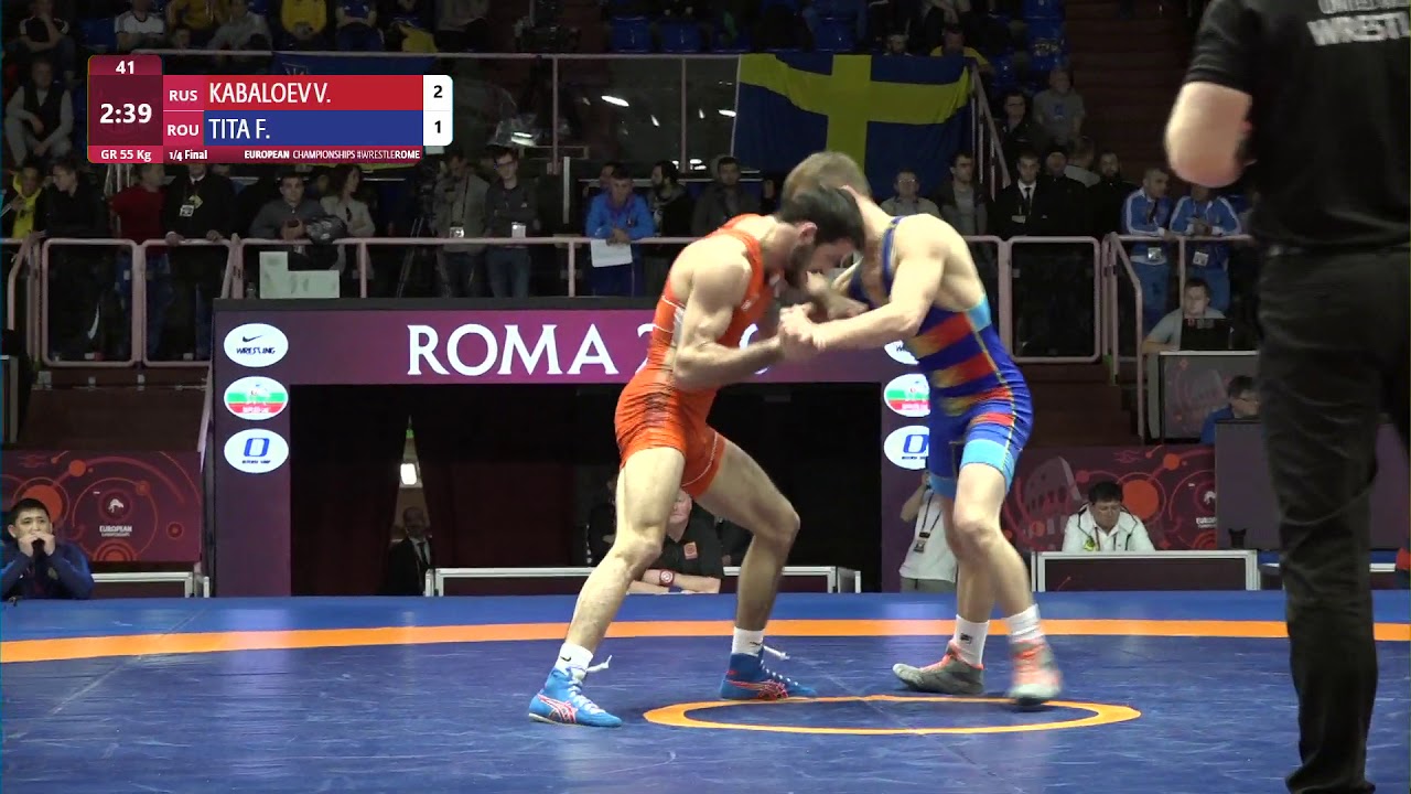 1/4 GR - 55 kg: V. KABALOEV (RUS) v. F. TITA (ROU)