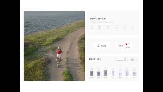 Wellness Dashboard Widgets — Check-In, Activity & Sleep Tracking UI Design