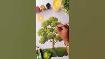 🤯How Draw a Tree / Become a Master of Poster Colour Painting Day-4 #shorts #postercolour #toutorial