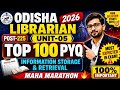 🔥 Odisha Librarian 202 |Unit-05 Information Storage & Retrieval|Top 100 PYQ| Most Expected Questions