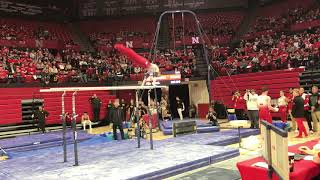 Evan Hymanson Parallel Bars vs Iowa 2020