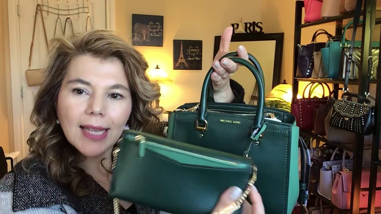 michael kors racing green purse
