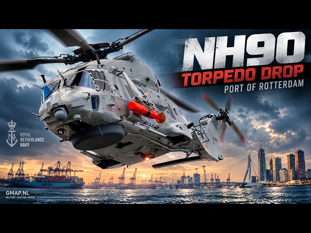 Dutch NH90 Helicopter Drops Torpedo in Rotterdam! #helicopter