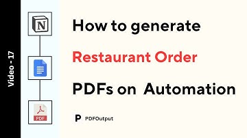 Restaurant Order Form PDF (How to automate PDFs from Notion Forms)