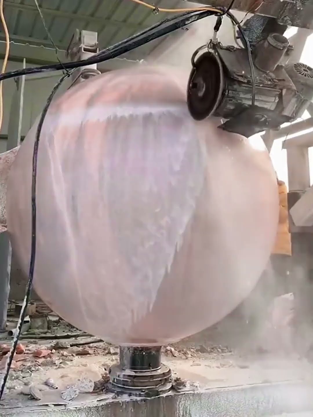 Fountain stone ball polishing process