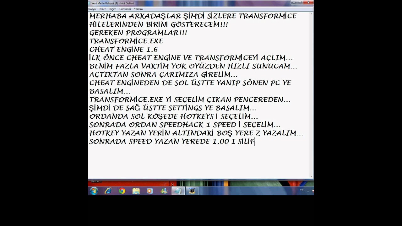TRANSFORMİCE HİLELERİ