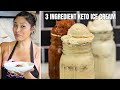 3 INGREDIENT KETO ICE CREAM! Vanilla, Chocolate, & Peanut Butter Keto Ice Cream