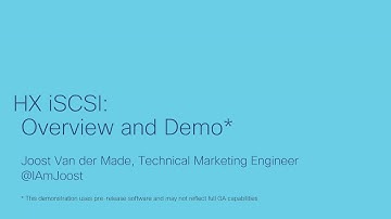 Cisco HX iSCSI Overview and Demo