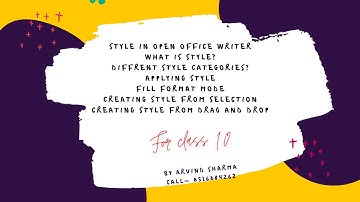 Style in Open office Writer Topics-