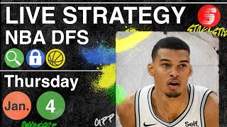 NBA DFS Strategy Thursday 1\/4\/24 | DraftKings \& FanDuel NBA Lineup Picks