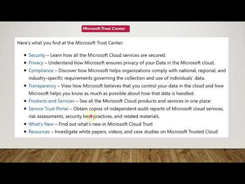 Microsoft Trust Center and Service Trust Portal