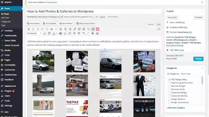 How to Add Photos & Photo Galleries to Wordpress Version 3.7 2013, 2014, 2015, 2016