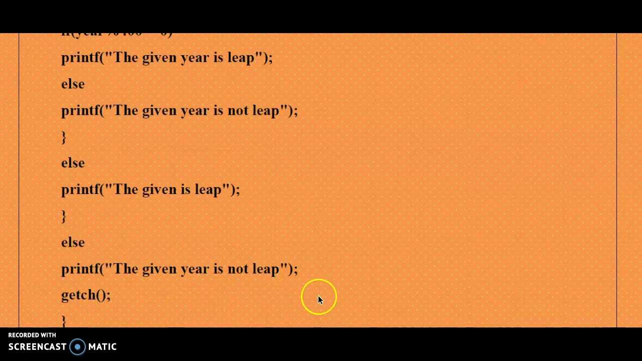 LEAP YEAR - C PROGRAM - YouTube