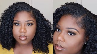 THE MOST NATURAL BRAID OUT ON U-PART WIG | HerGivenHair | Blending Natural Hair with Weave