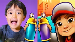 Subway Surfers vs Tag with Ryan vs Subway Pink Panther Gameplay HD screenshot 5