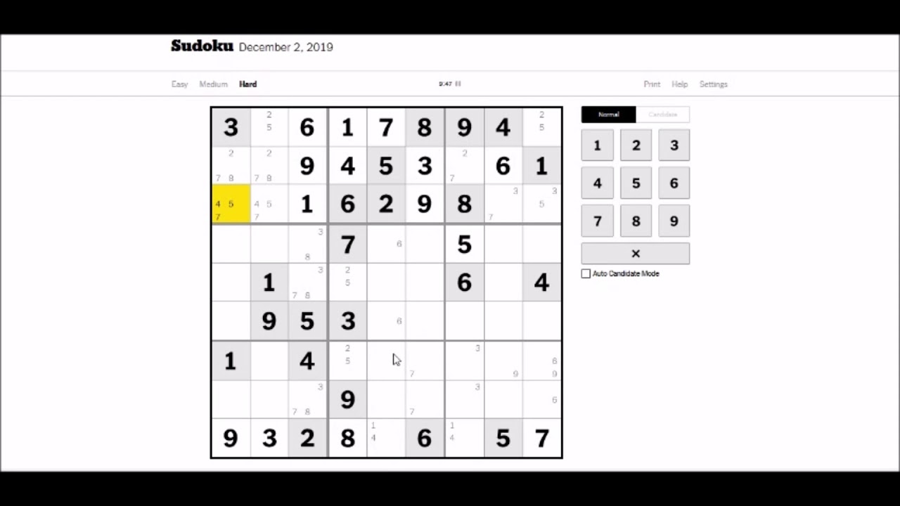 Sudoku Dificil Resuelto En Tiempo Real 008 YouTube