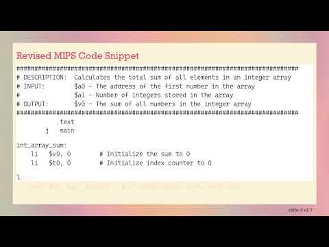How to Calculate the Total Sum of Elements in an Integer Array in MIPS Assembly Language
