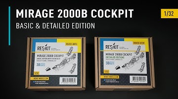 Mirage 2000B cockpit: Basic and Detailed edition (3D Printed) (1/32) by ResKit | Unboxing
