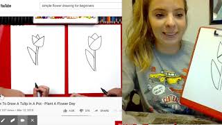 How To Draw A Tulip In A Pot - Plant A Flower Day