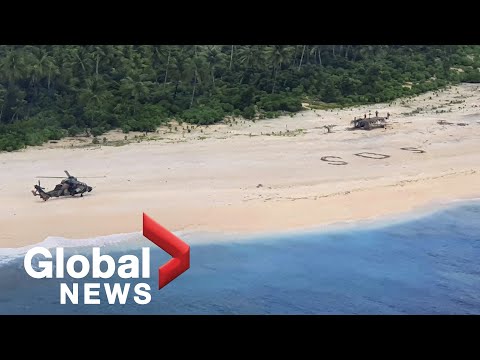 "SOS" message written in the sand saves 3 men stranded on remote Pacific island