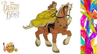Coloring Beauty and the Beast : Belle & Philippe | Coloring pages | Coloring book |
