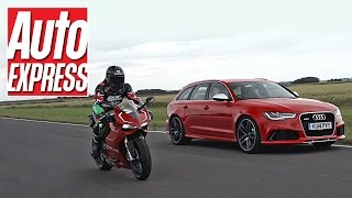 Audi RS6 vs Ducati 1199 Panigale R - car vs bike track battle