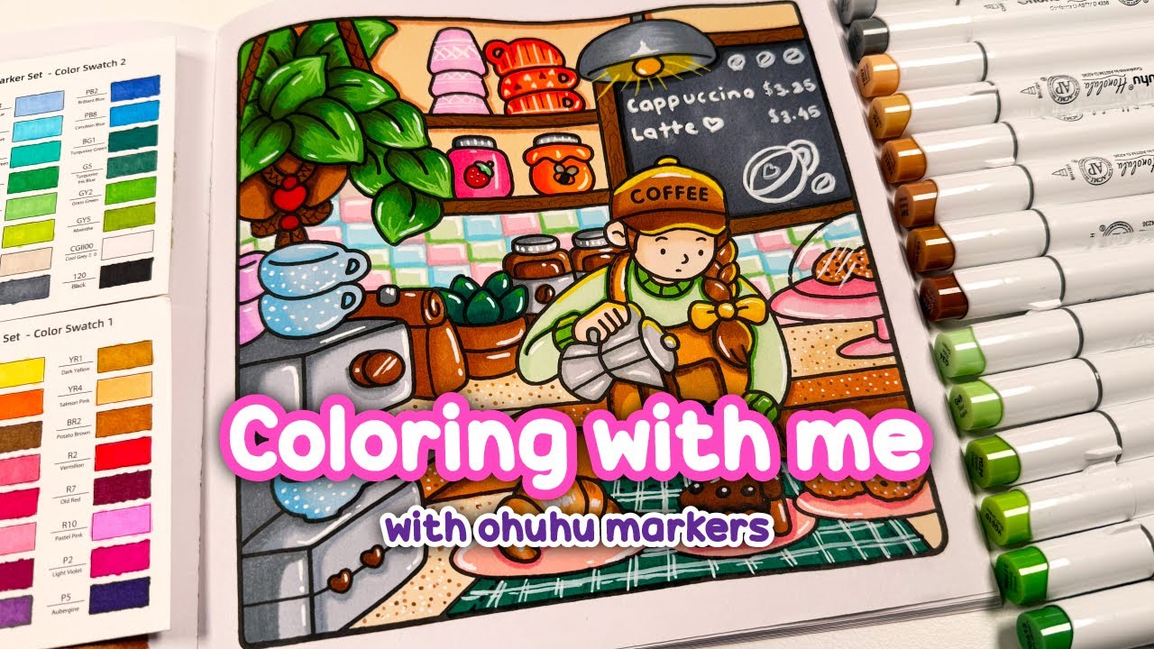 Coloring Cozy Cafe Moment | Ohuhu Markers ☕️