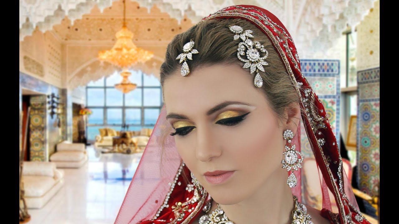 Traditional Indian Pakistani Asian Gold Bridal Makeup Tutorial Traditional Indian Pakistani Asian Gold Bridal Makeup Tutorial