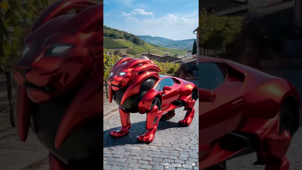 AI Lion turn in into a lamborghini 