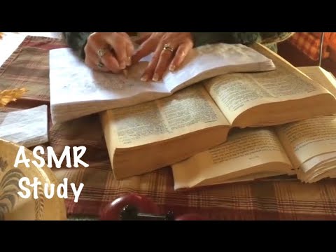 ASMR Page turning, writing, studying vocabulary  (No Talking) crinkly pages