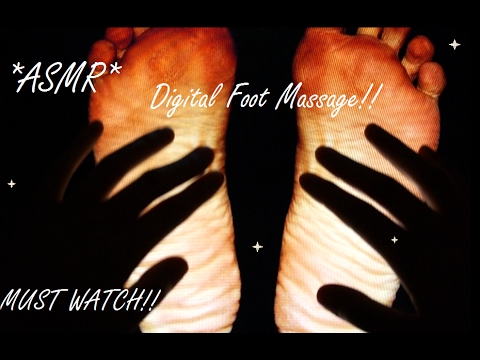ASMR Relaxing Digital FOOT MASSAGE for Flat Feet w. Tracing Hand Motions (Whispering) (O_o)