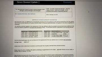 Mercedes Benz Rear Subframe Rust Extended Warranty - 20 Years Unlimited Miles