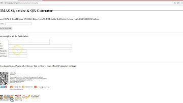 Create QR Signature Settings - UNIMAS email