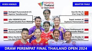 Draw & Jadwal Perempat Final Thailand Open 2024. Indonesia Mendominasi Ganda Campuran