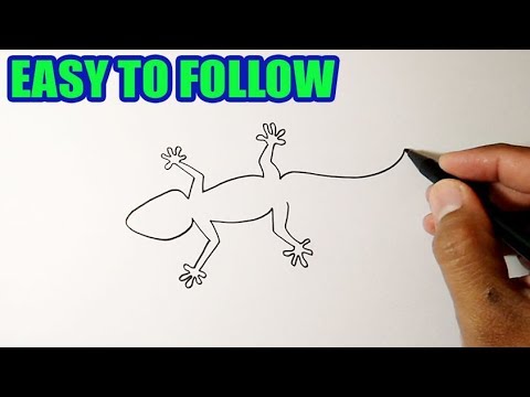 Video: How To Draw A Lizard With A Pencil