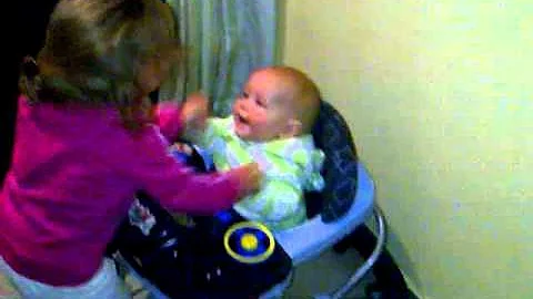 Alyssa playing nicely with Raegan