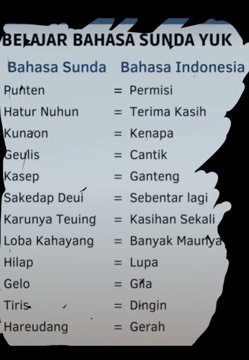 belajar bahasa sunda