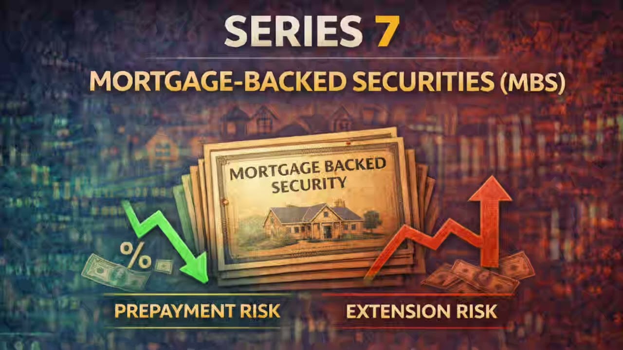 Mortgage Backed Securities Explained | Prepayment & Extension Risk | Series 7 Exam Focus