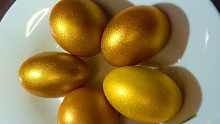 Топ 3 способа покрасить яйца на пасху в золотой цвет 🐣 Как покрасить яйца в золото