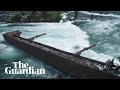 100-year-old barge stuck above Niagara Falls shifts