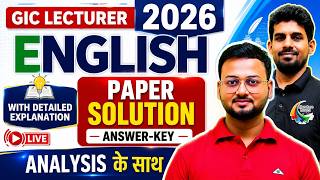 GIC प्रवक्ता English 2026 Paper Solution | Expected Cut-Off | AKSRajveer | Literature Lovers