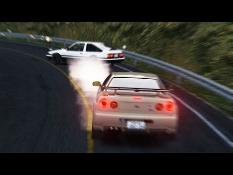 intense-touge-battle---ae86-vs-gtr-r34-akina-downhill!-initial-d-style