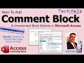 How To Add Comment Block & Uncomment Block Buttons to the Microsoft Access VBA Editor