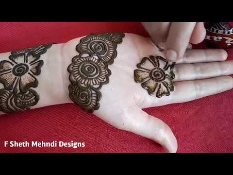 Easy Bangle Style Arabic Mehndi Design Front Hand Mehendi