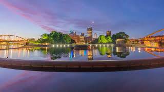 Timelapse of sunrise from Point State Park in Pittsburgh